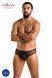 Чоловічі труси зі шнурівкою Passion Slip Richard XXL/XXXL, чорні, екошкіра, сітка
