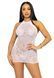 Сукня-сітка зі стразами Leg Avenue Rhinestone halter mini dress White, відкрита спина, one size