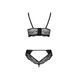 Комплект з еко-шкіри та мережива Loona Set black XXL/XXXL - Passion, бра і трусики, Черный