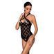 Сетчатый боди с халтером и ритмичным рисунком Hima Body black L/XL - Passion