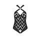 Сетчатый боди с халтером и ритмичным рисунком Hima Body black L/XL - Passion