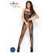Бодістокінг Passion BS006 black, комбінезон, імітація панчіх і пояса, Черный