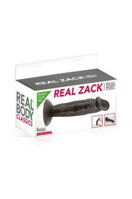 Фалоімітатор із присоскою Real Body &mdash; Real Zack Black, TPE, діаметр 3,7 см