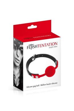 Классический кляп с силиконовым шариком Fetish Tentation Silicone Gag Ball Red