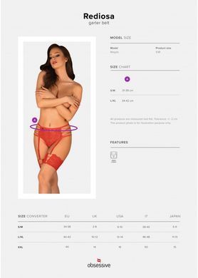 Пояс для панчох Obsessive Rediosa L/XL