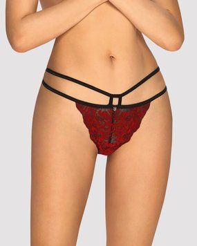 Трусики Obsessive Sugestina Bordeaux-Black S/M