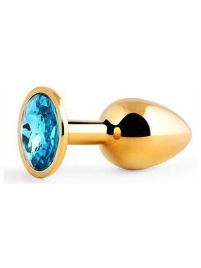 Анальна пробка з каменем Chisa Hi-Basic Gold Blue Gem Anal Plug