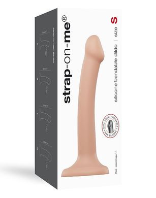 Насадка для страпона Strap-On-Me Dual Density Dildo Flesh S, диаметр 2,7см, двухслойная, гибкая, Телесный