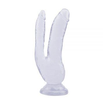 Фаллоимитатор&nbsp;двойной&nbsp;Chisa&nbsp;Hi-Rubber&nbsp;8.0&nbsp;Dildo-Clear