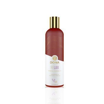 Натуральное массажное масло DONA Relax - Lavender & Tahitian Vanilla (120 мл) с эфирными маслами