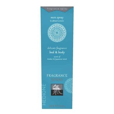 Спрей для тела и постели с феромонами и афродизиаками HOT Fragrance Янтарь и японская мята, 100 мл