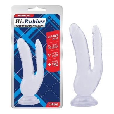 Фалоімітатор подвійний Chisa Hi-Rubber 8.0 Dildo-Clear