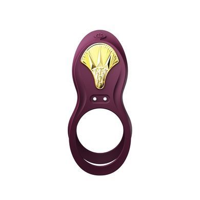 Смарт ерекційне кільце Zalo &mdash; BAYEK Velvet Purple, подвійне з ввідною частиною, пульт ДК