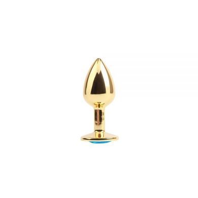 Анальна пробка з каменем Chisa Hi-Basic Gold Blue Gem Anal Plug