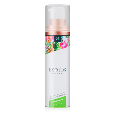 Олія для масажу їстівна з ароматом та смаком яблука та лимона Exotiq Massage Oil Apple Lemon -