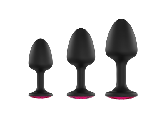 Анальна пробка Dorcel Geisha Plug Ruby M з кулькою всередині, створює вібрації, макс. діаметр 3,2см, Черный