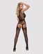 Бодистокинг Obsessive Bodystocking F217 XL/XXL, элегантный силуэтный рисунок, имитация чулок