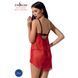 Прозрачный пеньюар с открытой грудью CHERRY CHEMISE red L/XL - Passion Exclusive, трусики