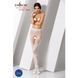 Эротические колготки-бодистокинг Passion S007 white, красивые ажурные колготки с вырезом, Белый