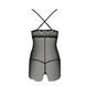 Прозрачная сорочка приталенная QUENTRIS CHEMISE black S/M - Passion Exclusive, трусики