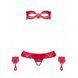 Набор маска+наручники+стринги Obsessive Hetea 3 pcs set red S/M