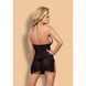 Сорочка черная экри Obsessive Bisquitta Chemise S/M