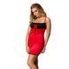 Сорочка приталенная с открытой спиной LENA CHEMISE red 4XL/5XL - Passion, трусики, Красный