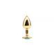 Анальна пробка з каменем Chisa Hi-Basic Gold Blue Gem Anal Plug