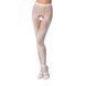 Эротические колготки-бодистокинг Passion S007 white, красивые ажурные колготки с вырезом, Белый