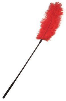 Перо страуса Sportsheets Ostrich Tickler Красное, для изысканных ласк, Красный