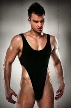 Чоловічий боді з високим вирізом стегна Passion 010 BODY black L/XL, Черный