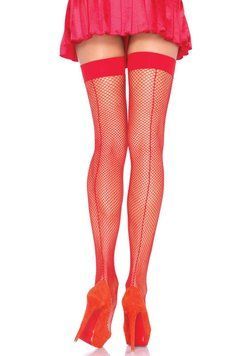 Leg Avenue Backseam Thigh Highs OS Red