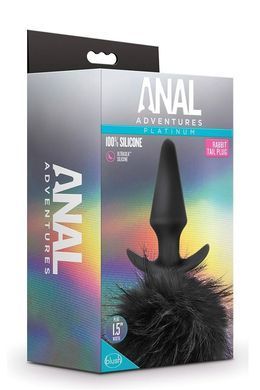 Анальная пробка, заячий хвостик, черный ANAL ADVENTURES PLATINUM RABBIT TAIL PLUG