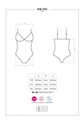 Боді сексі Obsessive 818-TED-1 Crotchless teddy ХXL