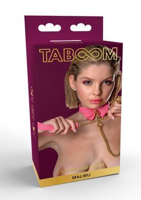 Нашийник з повідцем Taboom Malibu Collar and Leash з веганської шкіри, рожевий