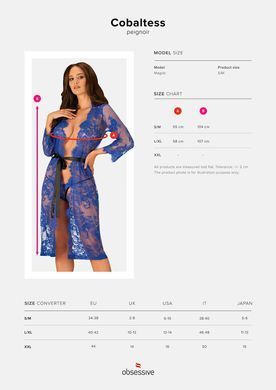 Пеньюар Obsessive Cobaltess peignoir S/M