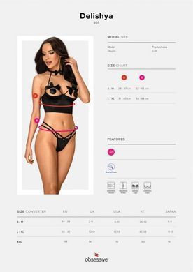 Комплект Obsessive Delishya set 2-pcs black L/XL
