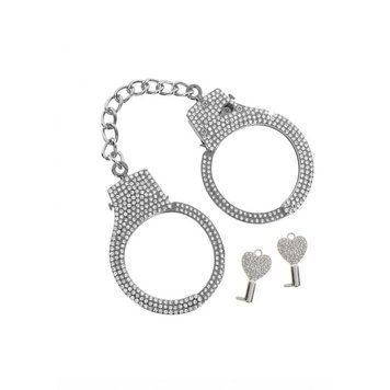 Наручники з камінням Taboom Luxury Bondage Essentials металеві, сріблясті