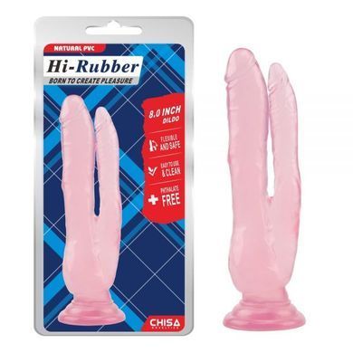 Фалоімітатор подвійний Chisa Hi-Rubber 8.0 Pink