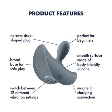 Анальная вибропробка Satisfyer Booty Absolute Beginners 2, для начинающих, вводная часть 3,5 см