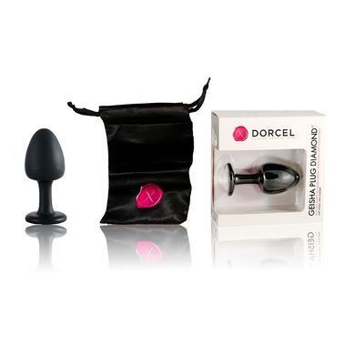 Анальна пробка Dorcel Geisha Plug Diamond L з кулькою всередині, створює вібрації, макс. діаметр 4 с, Черный