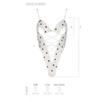 Еротичний боді з малюнком LOVELIA BODY white S/M - Passion