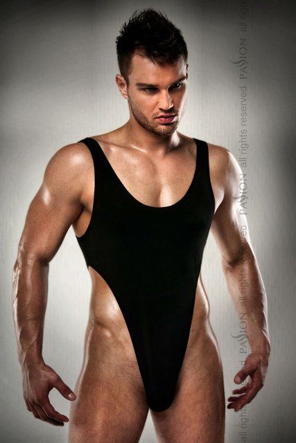 Чоловічий боді з високим вирізом стегна Passion 010 BODY black L/XL, Черный