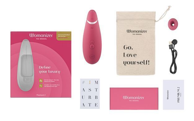 Вакуумний кліторальний стимулятор Womanizer Premium 2 - Raspberry