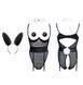 Костюм зайчика UPKO Bunny Girl Bodysuit з відкритими грудьми, чорний, М