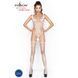 Бодістокінг Passion BS034 white, комбінезон, імітація боді і панчіх, Білий