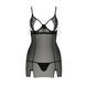 Прозора сорочка приталена QUENTRIS CHEMISE black XXL/XXXL - Passion Exclusive, трусики