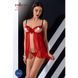 Прозорий пеньюар з відкритими грудьми CHERRY CHEMISE red S/M - Passion Exclusive, трусики