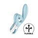 Вибратор-кролик Satisfyer Touch Me Blue, двойной отросток, 3 мощных мотора