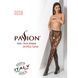 Эротические колготки-бодистокинг Passion S008 black, ажурные колготки с вырезом и лампасами-сеткой, Черный